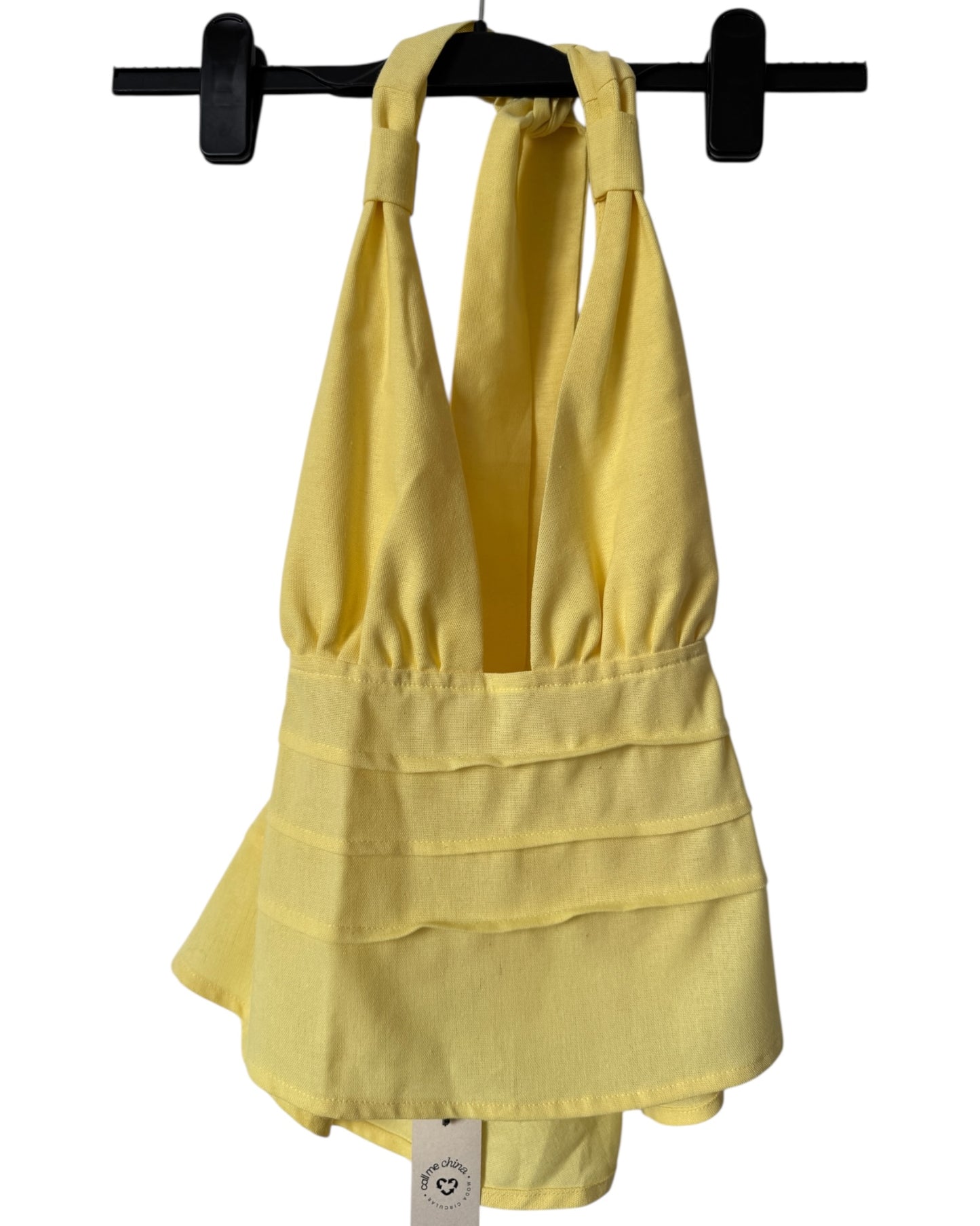 Set Lino amarillo nuevo Casa Verde Talla XS