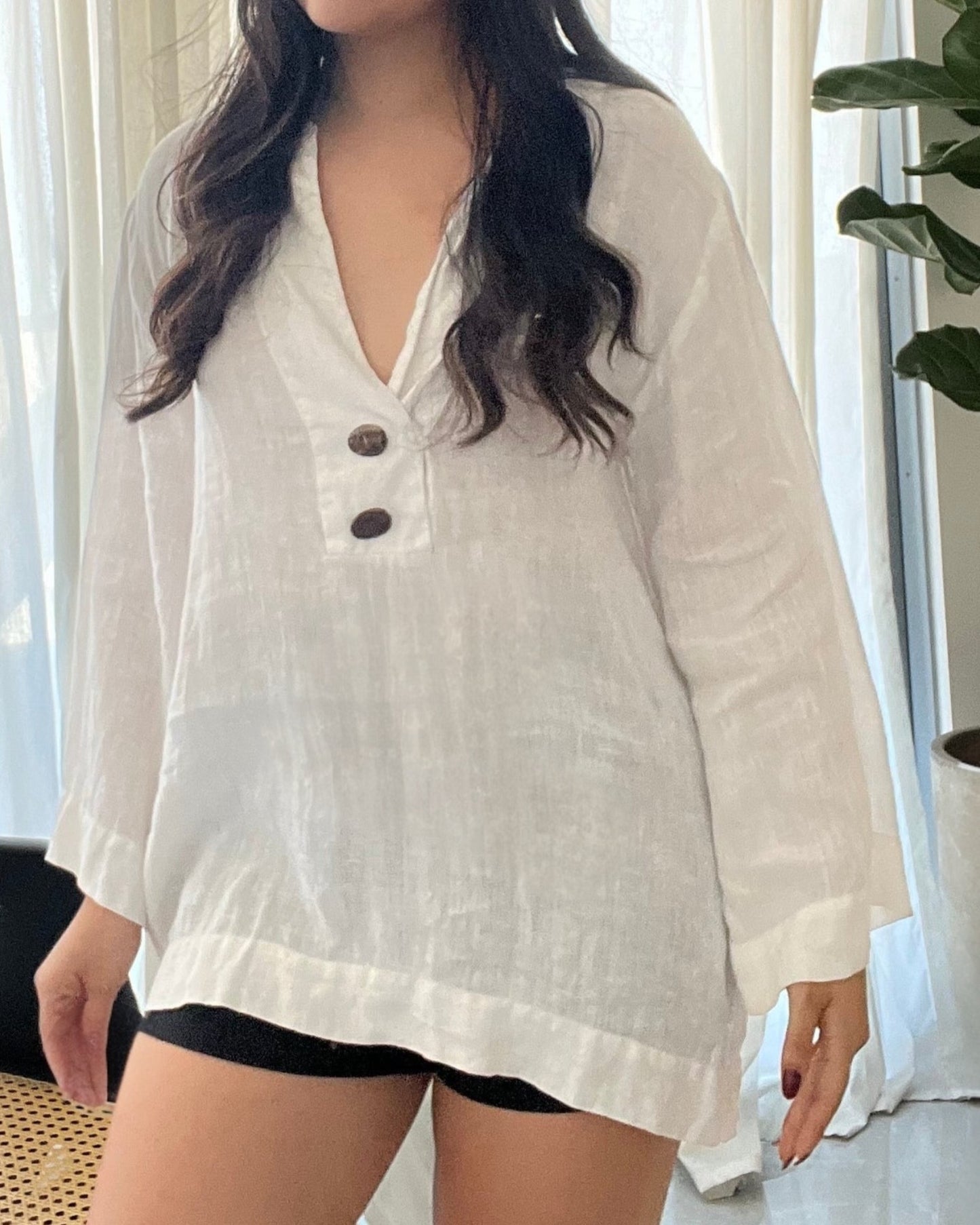 Camisa en lino Zara Talla S