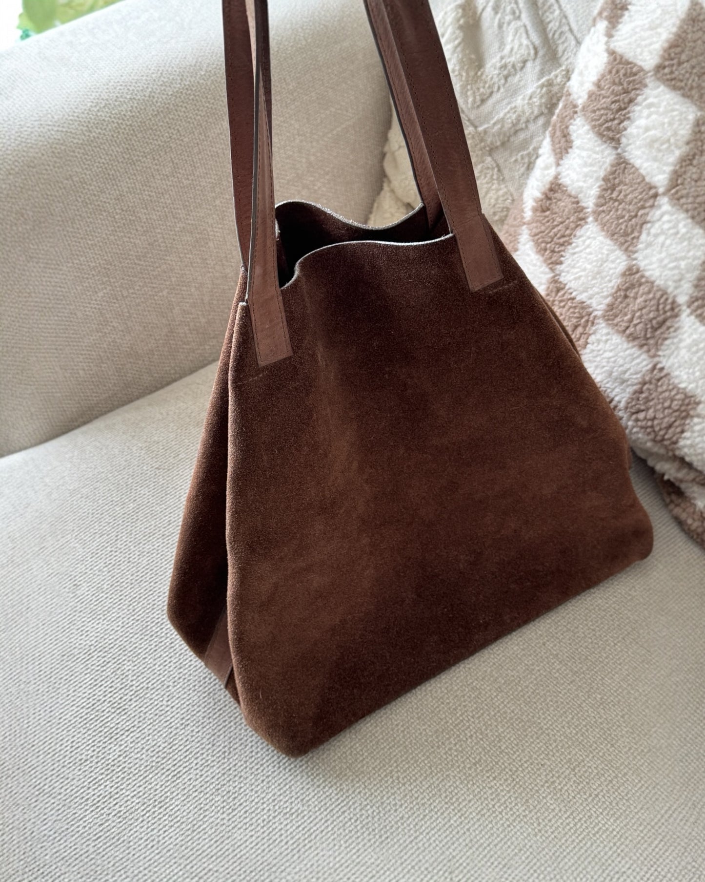 Bolso en cuero marrón