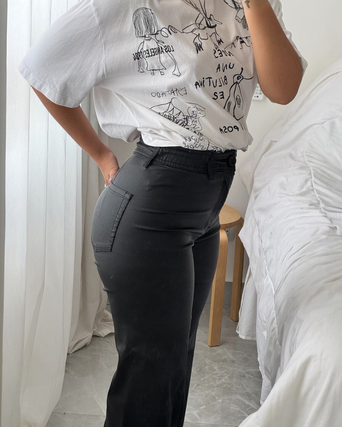 Pant cuerina Stradivarius