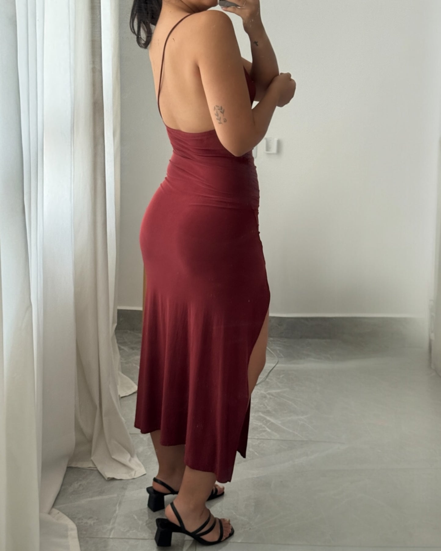 Vestido vino tinto pull&bear talla S