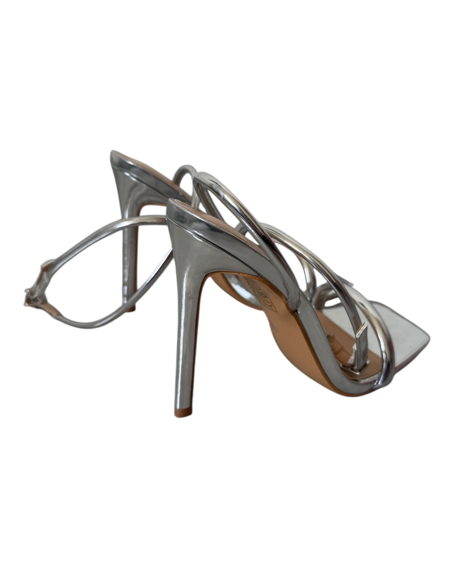 Tacones plateados nuevos talla 37