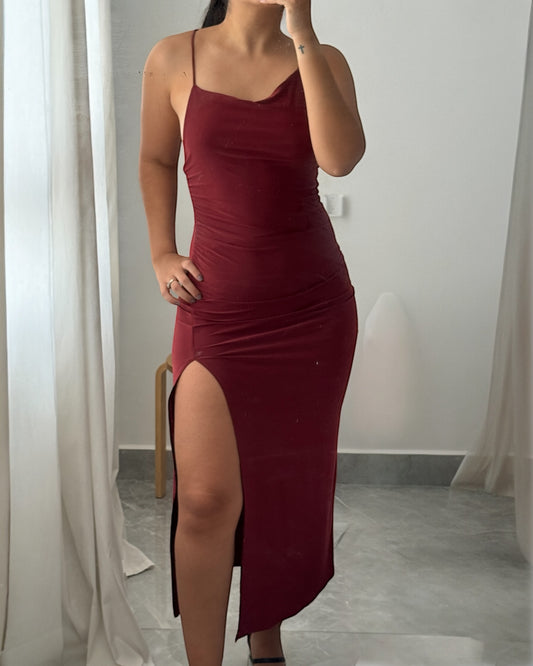 Vestido vino tinto pull&bear talla S