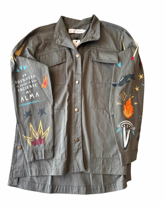 Cazadora Verde Militar marca Juliana Velez