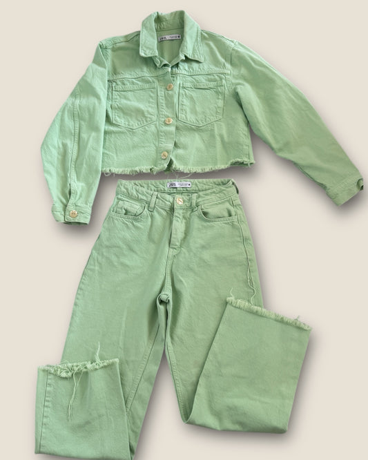 Set Zara chaqueta y pant denim